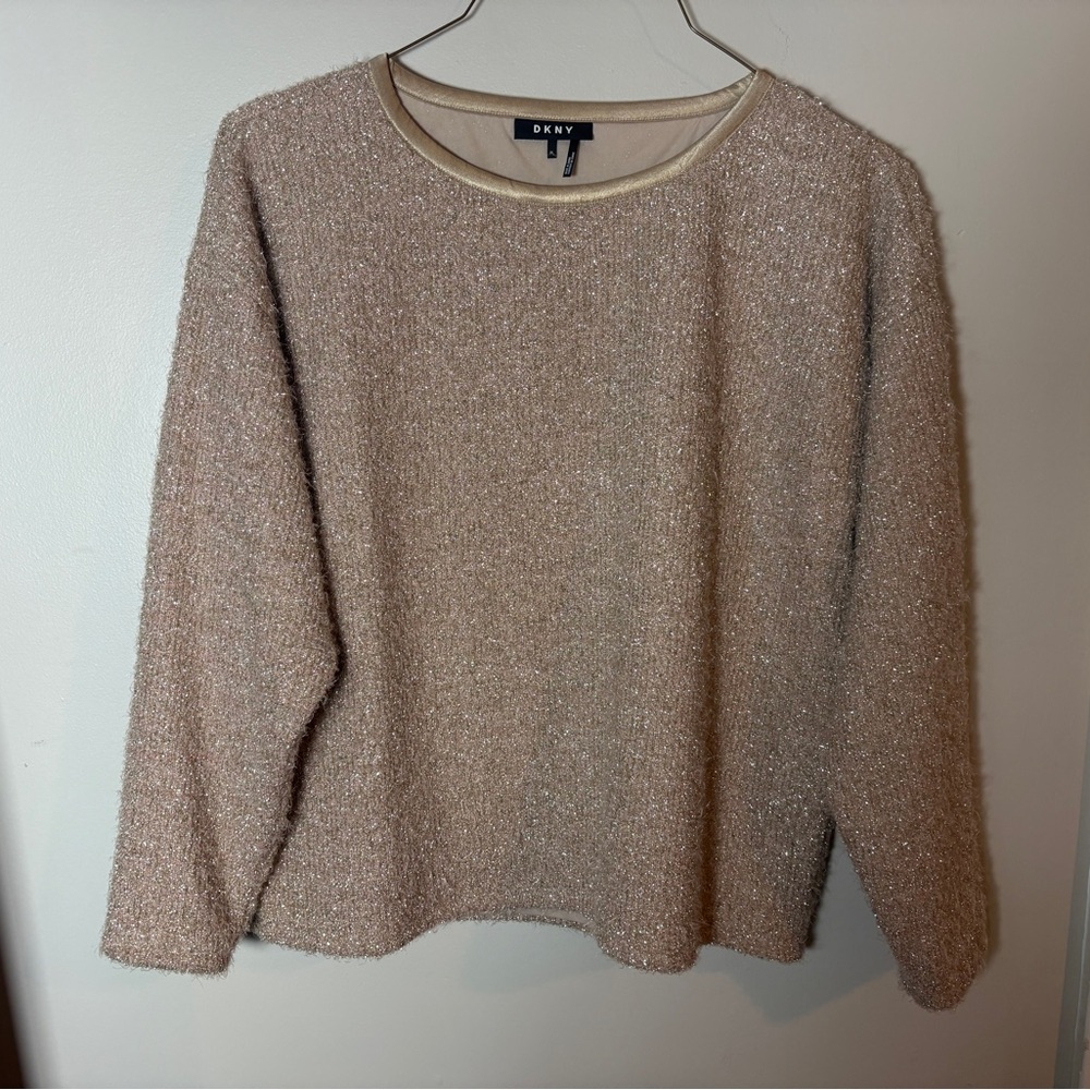 DKNY Sparkling Beige Knit Top
